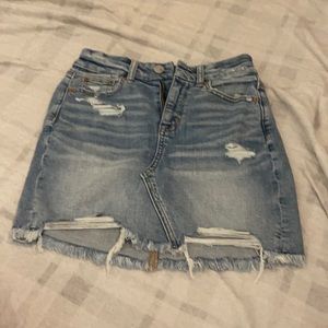 American eagle denim ripped skirt